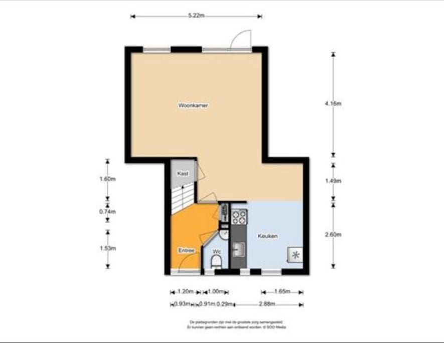 Drawing livingroom and kitchen