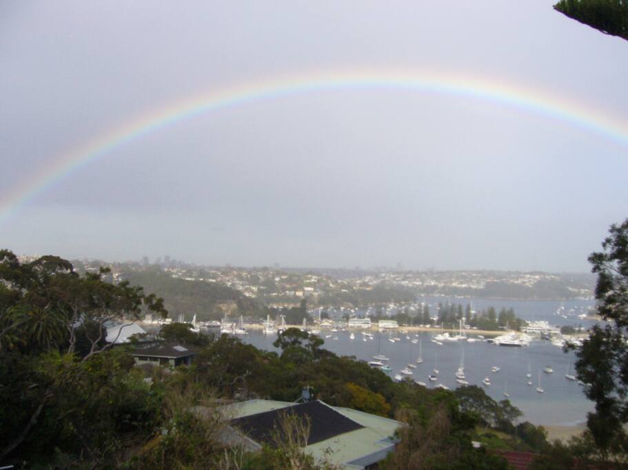 rainbow from balcony