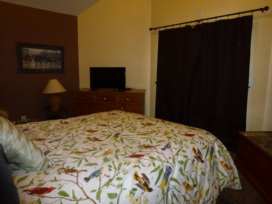The smaller room-with queen
bed