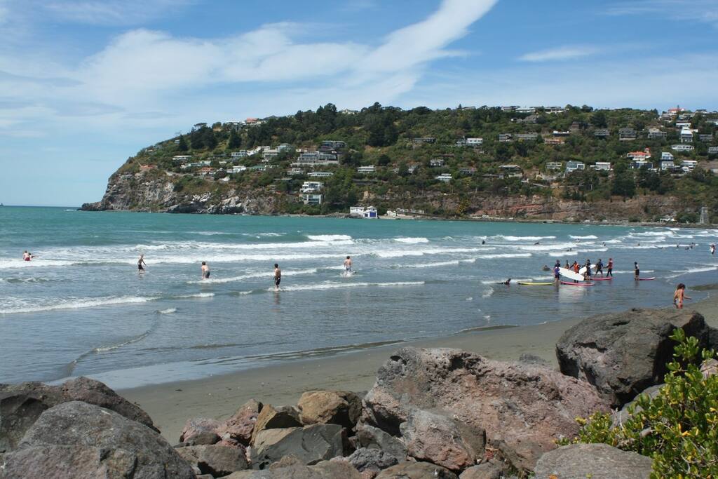 The beach is a 2 minute walk from the apartment- unless of course you are delayed getting a coffee on the way..