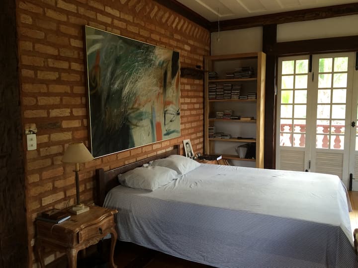 غرفة نوم 2 بسرير بيت مزرعة (بحجم كوين )، وفاراندا وإطلالة على سيرا دي ساو خوسيه 