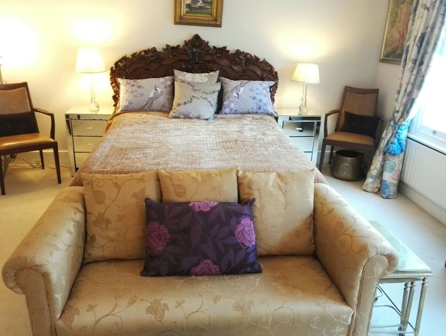 Bedroom bed and sofa