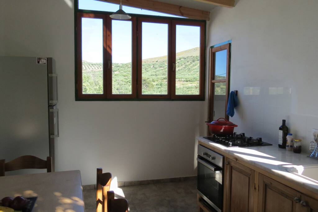 kitchen with new refrigerator