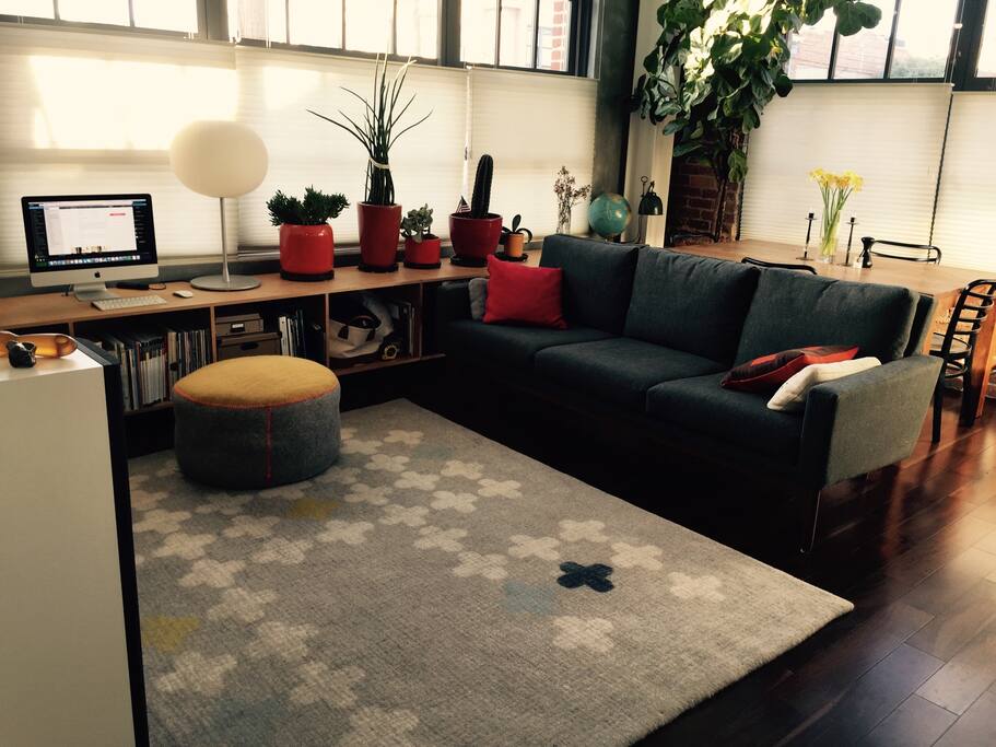 Living room and dining room