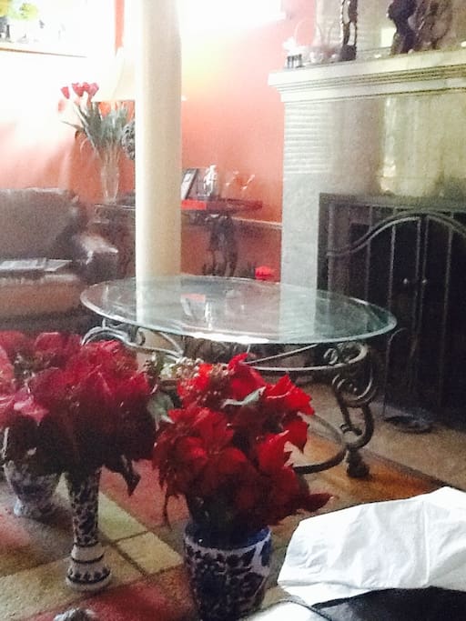 Living Room with working fireplace