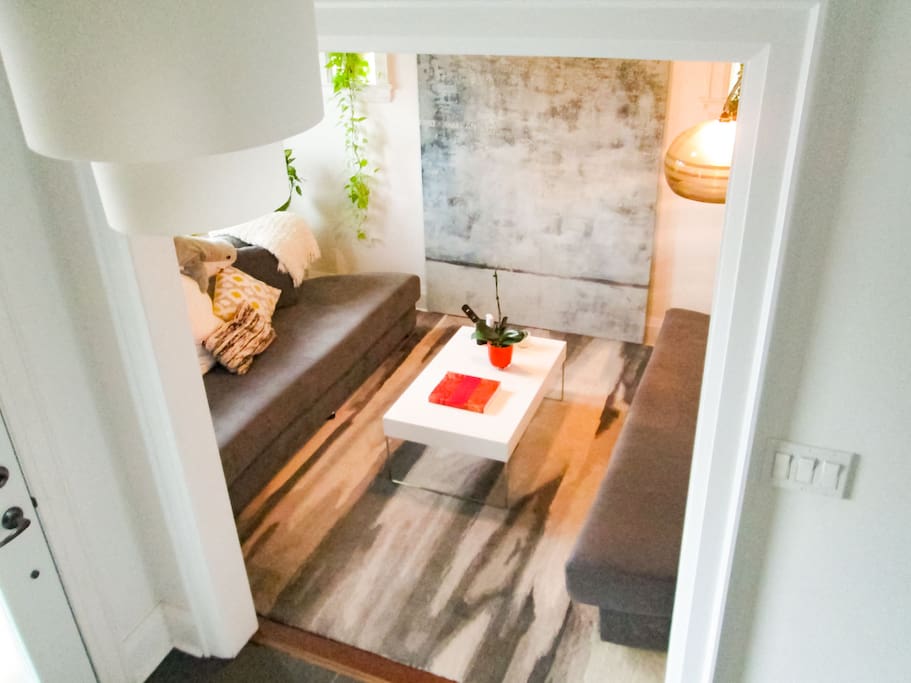 view of the living area from upstairs