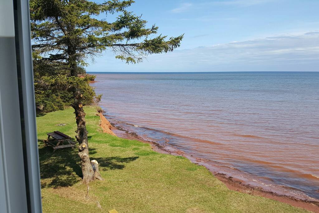 View from second floor balcony or inside towards the Northern tip of PEI