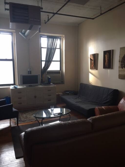 Big living room with lots of sunlight