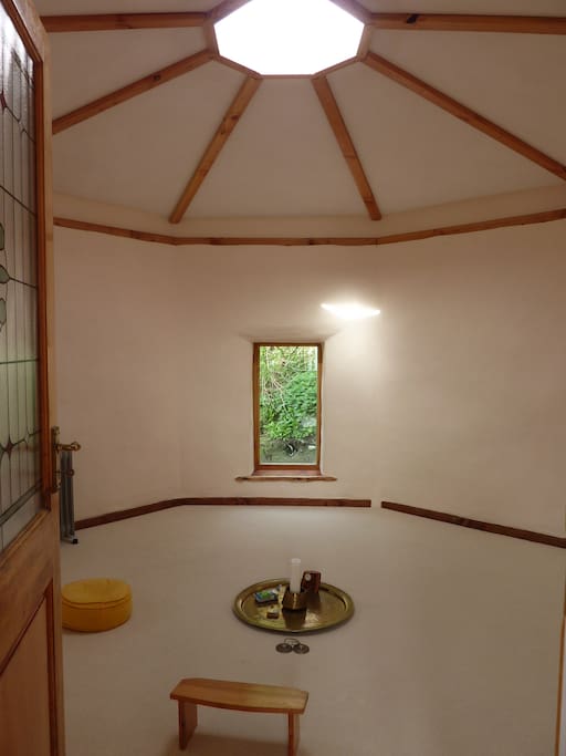 House of silence, it is an Oktagon,with light from the roof, only for Meditation