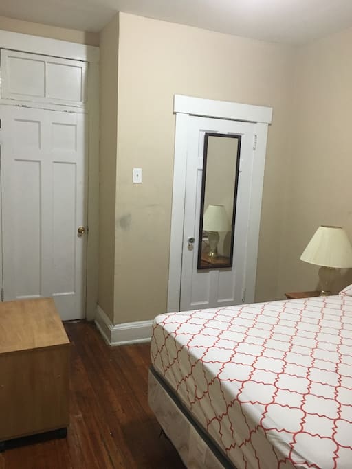 Private room with door for privacy.