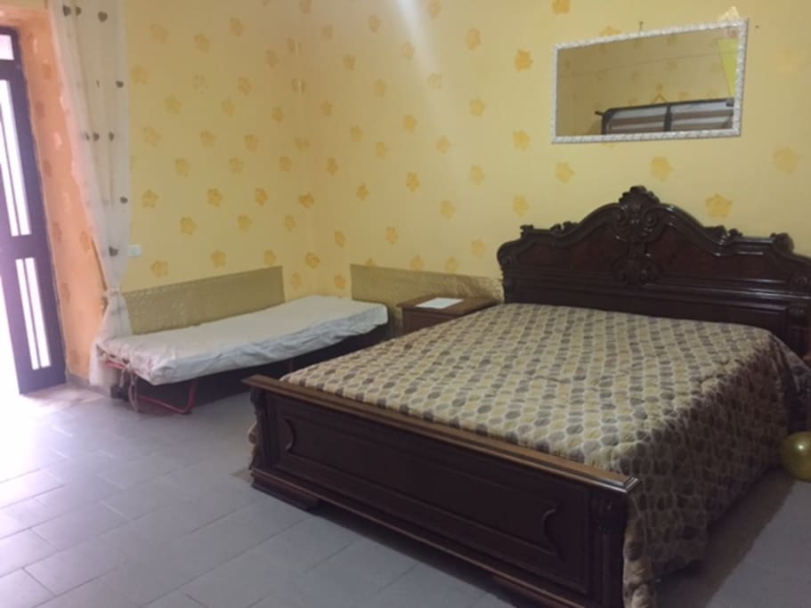 Double bed with small bed