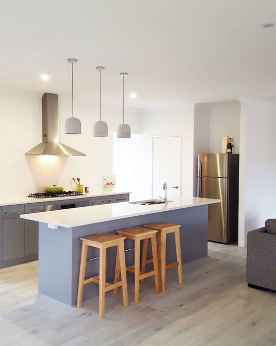 Fully functioning kitchen with all utensils.