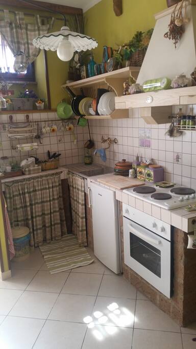 Cucina a vista in muratura