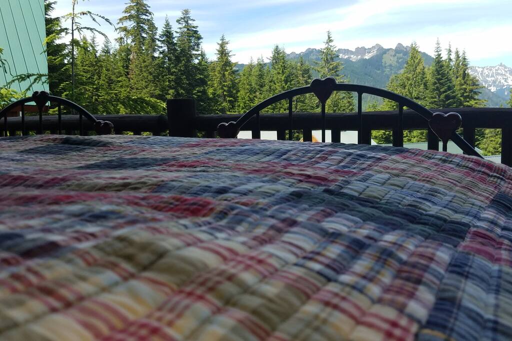 A captivating view from the king sized bed.