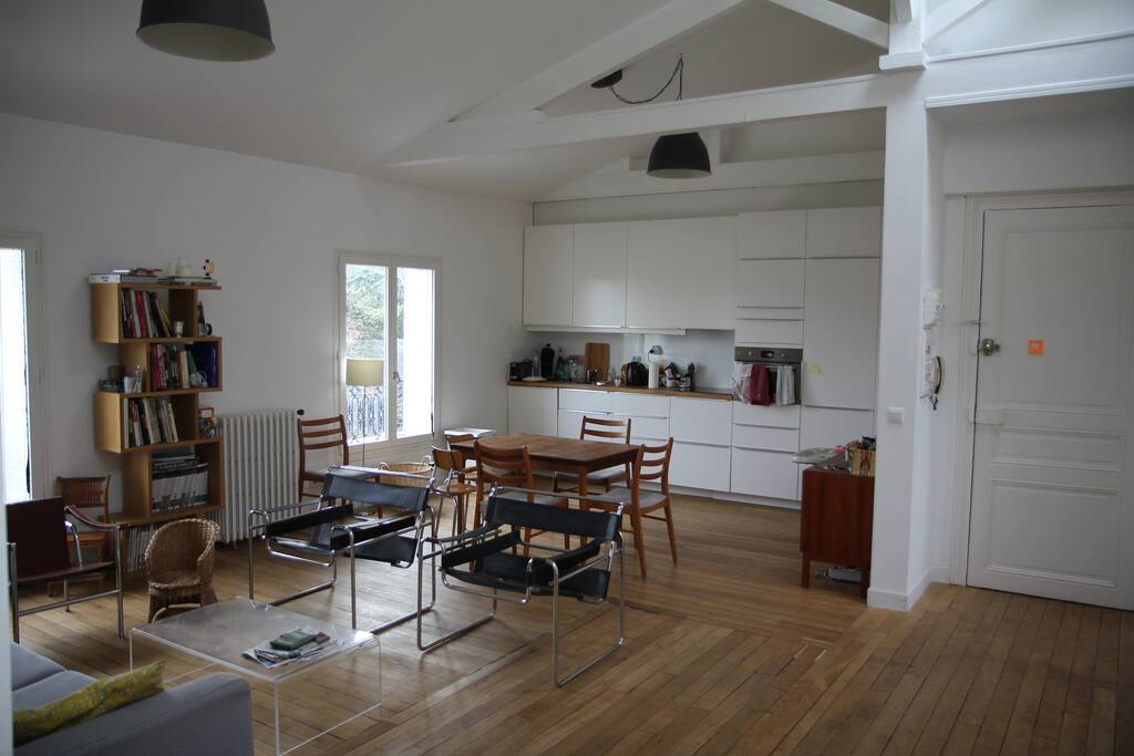 living room and kitchen