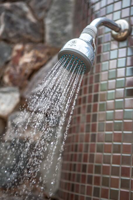 One of the showers by the poolarea.