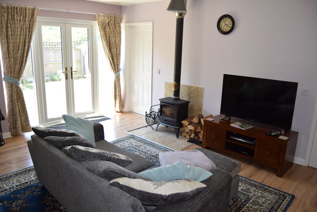 Lounge with french doors leading to the secluded garden.