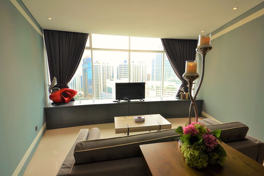 Modern Living room with a lovely view.