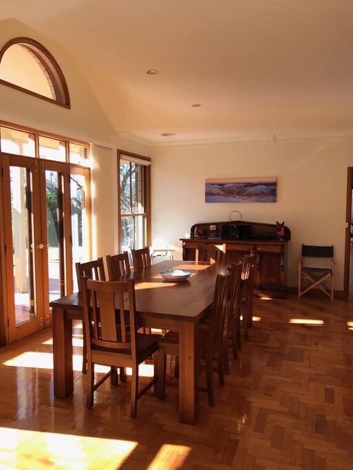 Large dining table seating 8