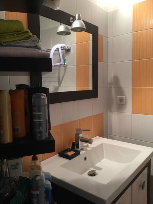 Salle d'eau avec douche