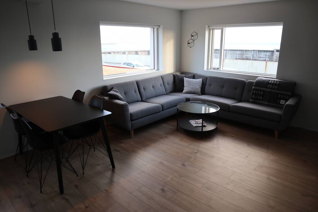Living room and dining table.