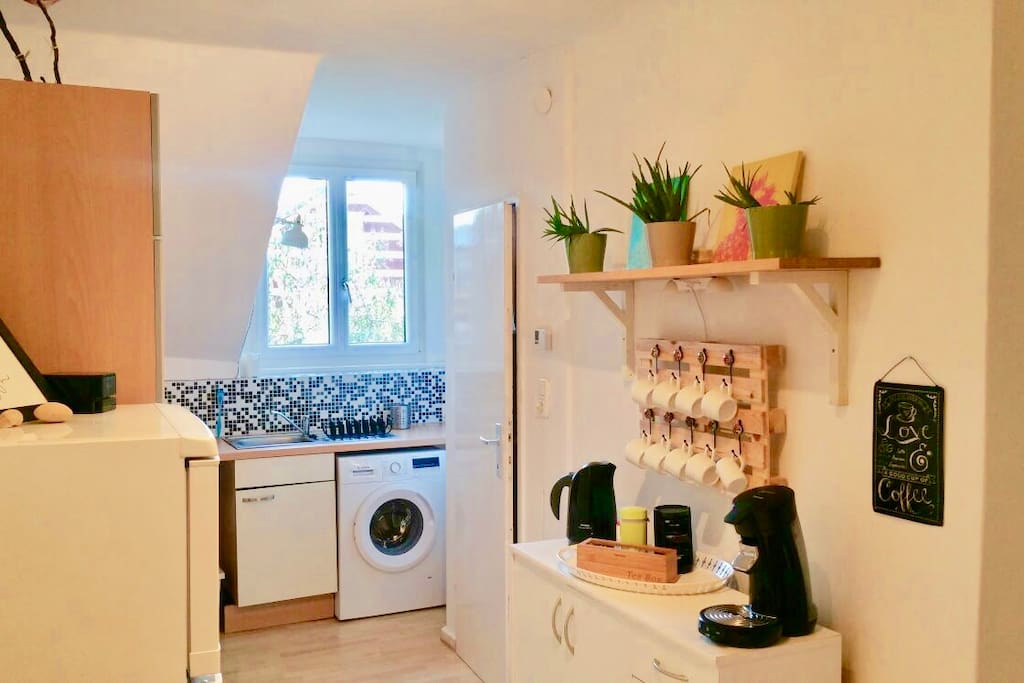 washing machine in the kitchen