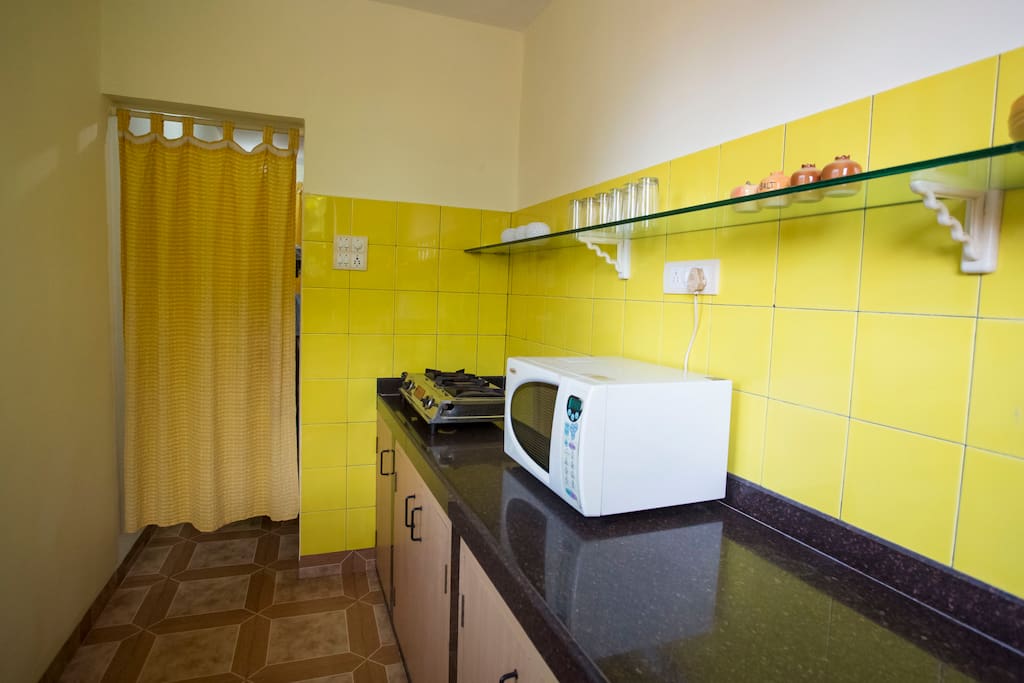 The 1 BHK kitchen with all amenities for Guest who like home cooked food .