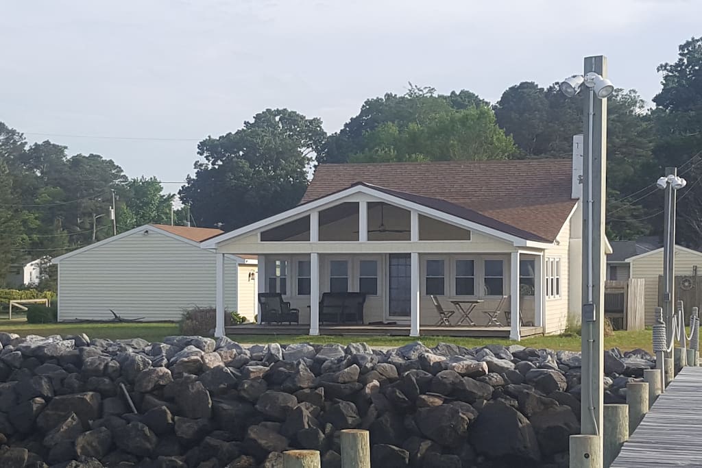 Close Up of home from pier
