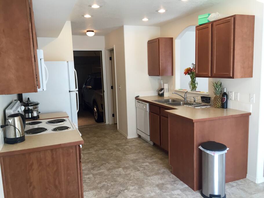 Spacious clean Kitchen. Leads to garage. Use of garage seasonal. Ask upon booking.