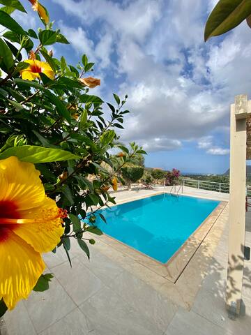 Mountain side oasis with view and pool