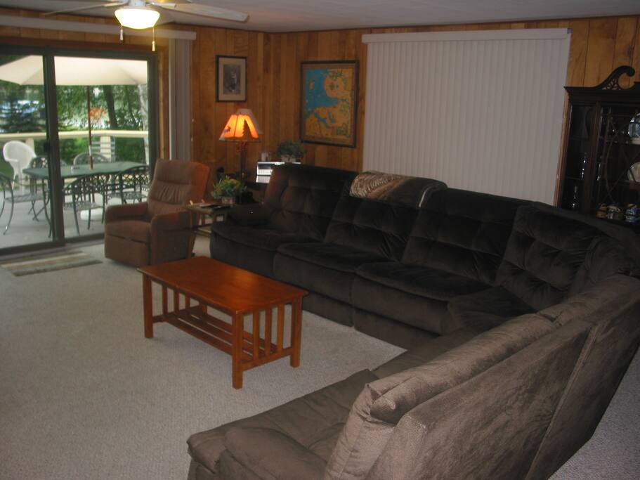 Family room looking out to deck