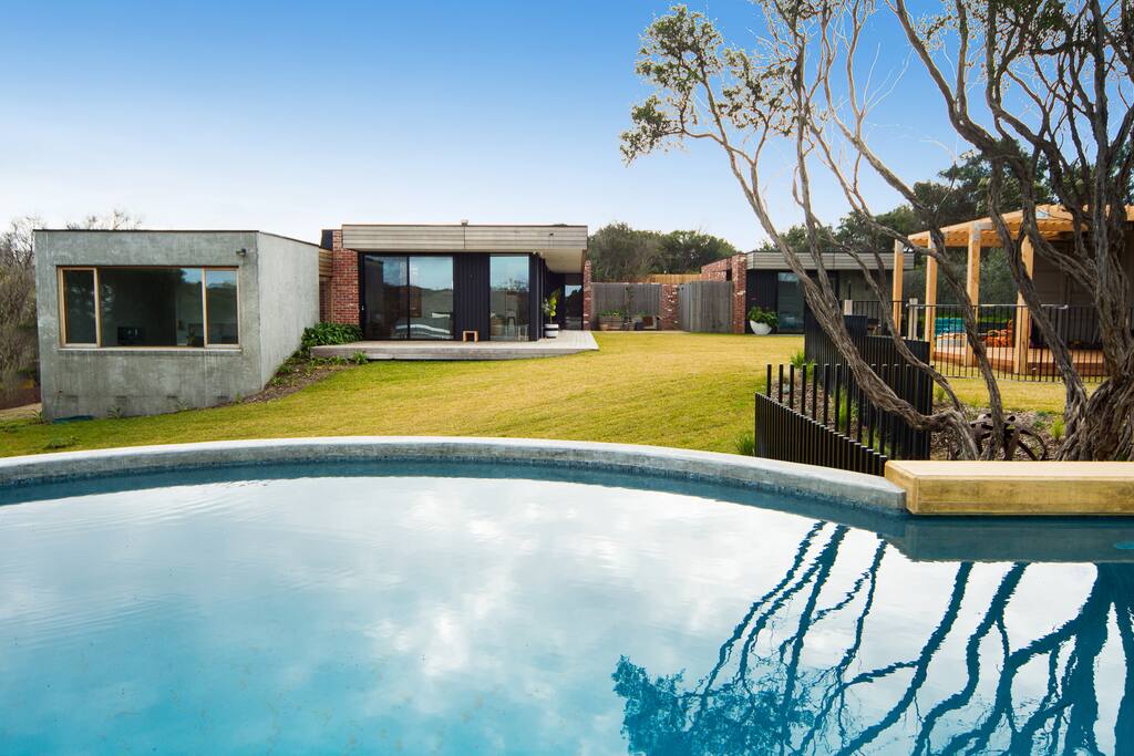View of house from pool deck