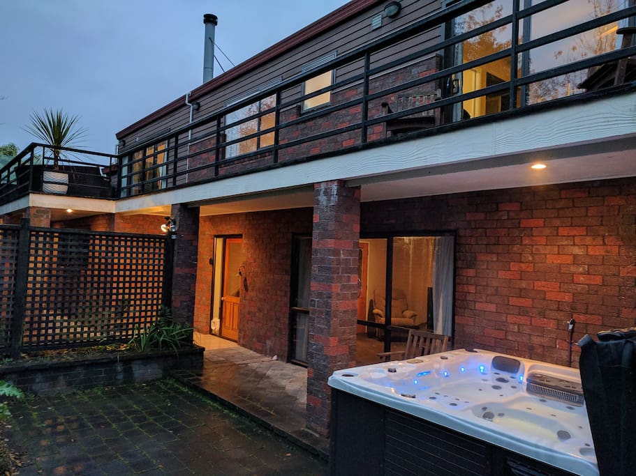 Outdoor spa area