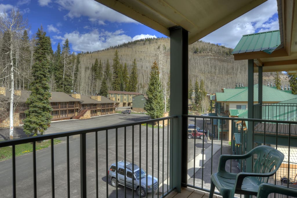View from balcony of Purgatory Resort vacation rental ski condo Durango Colorado