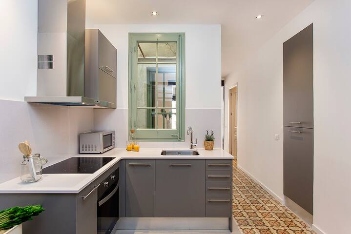 Modern fully equipped kitchen