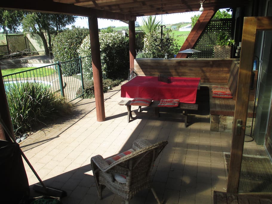 Covered BBQ area and fully fenced pool
