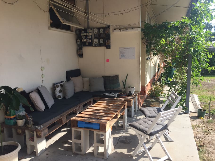 Outdoor daybed ideal for late afternoon siestas.