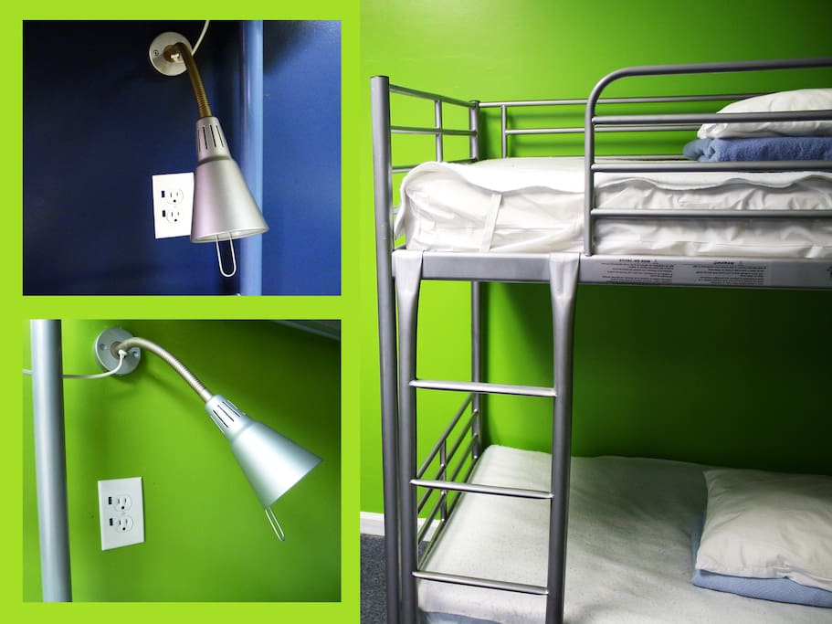 Every bed has its own reading light, electrical outlet and privacy curtain