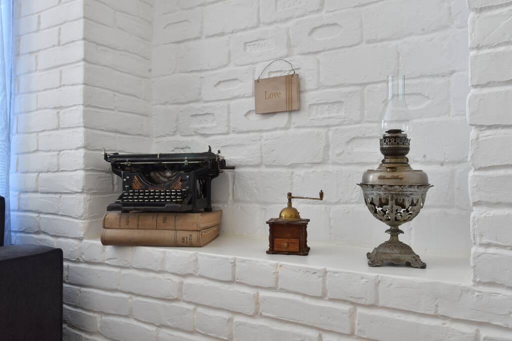 Apt.2 - mini. Living room: with a comfortable sofa-bed for 2 people, armсhair and false fireplace