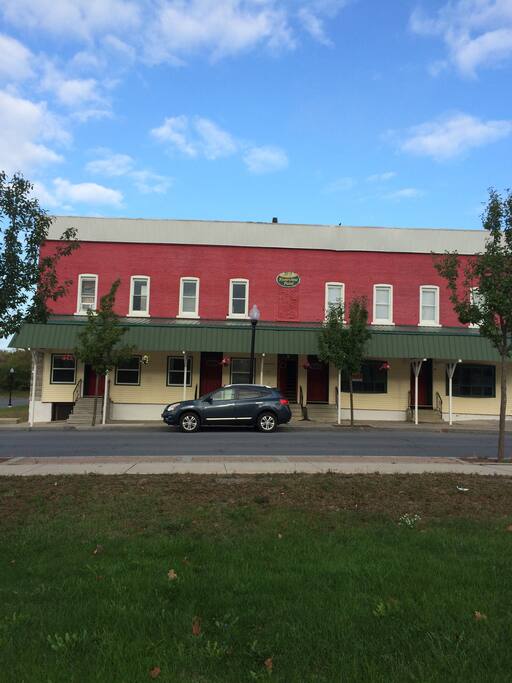 Front of the building.