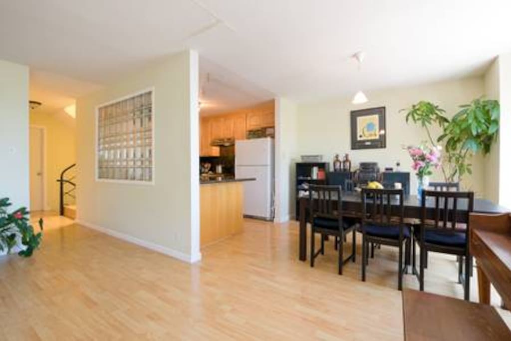 Glass division makes the kitchen lighter