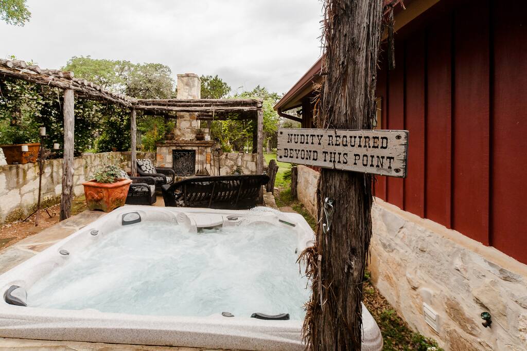 Our hot tub in Arbor. Only kidding about the nudity part!!