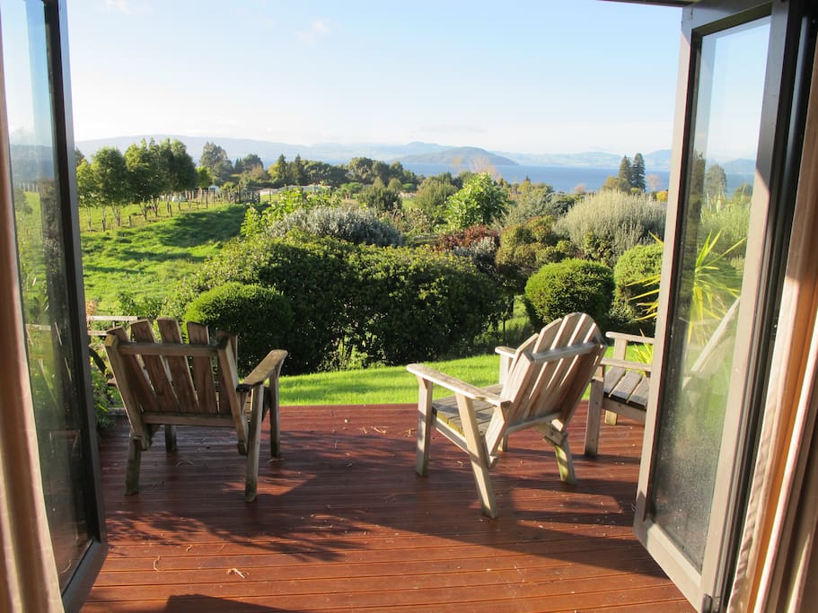 Enjoy breakfast out on the sunny deck off the lounge