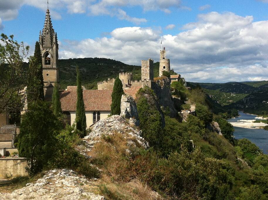 Aiguèze from the riverside of the Ardèche