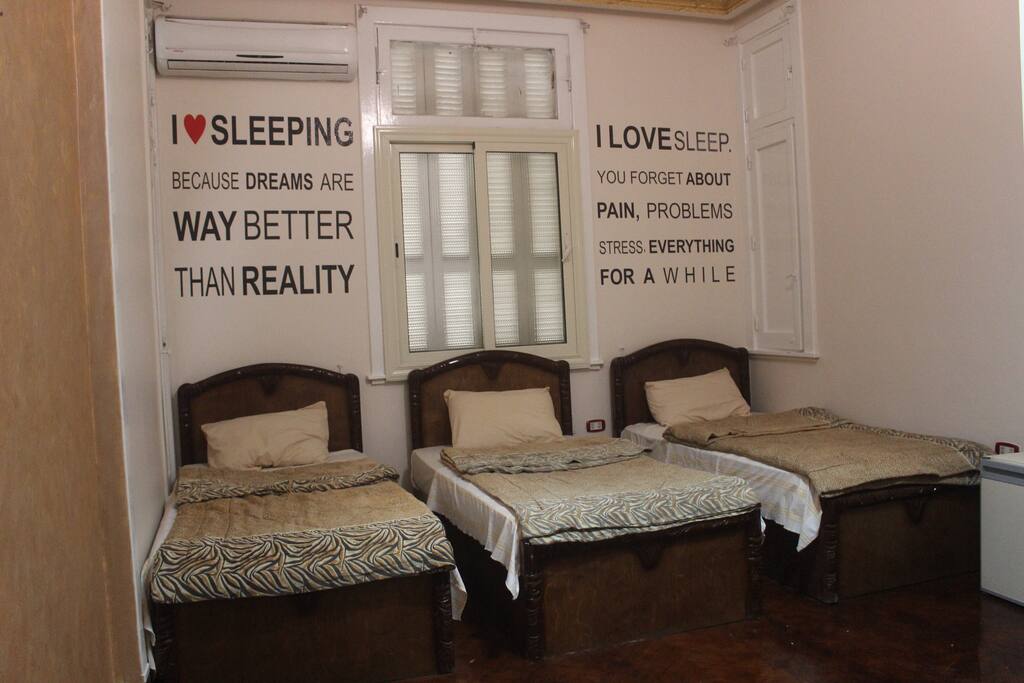 our triple room with private bathroom