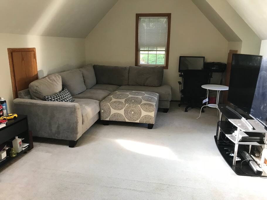 Need more room to sleep - we have a sectional couch and queen size futon with mini fridge upstairs