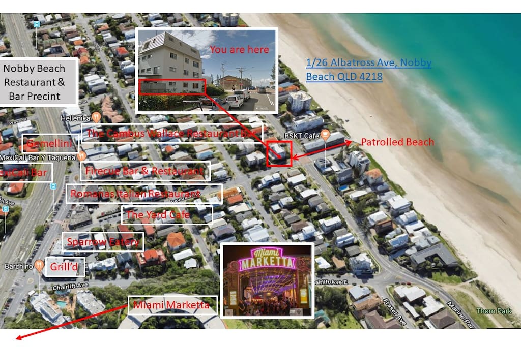 Close to all Nobby Beach has to offer..