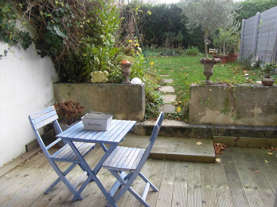 terrasse en hiver avec le jardin