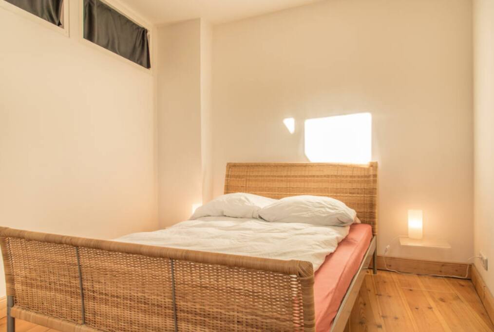 Queen size bed with night tables