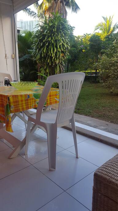 Vue sur le jardin depuis la terrasse